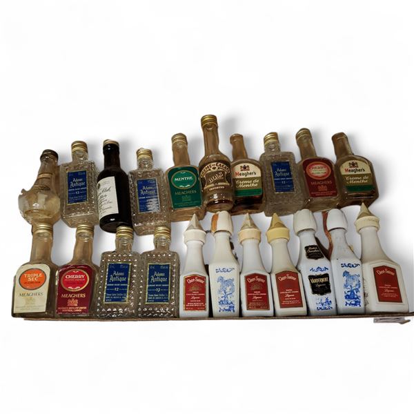 20+ Vintage Glass Mini Liquor Bottles - Empty