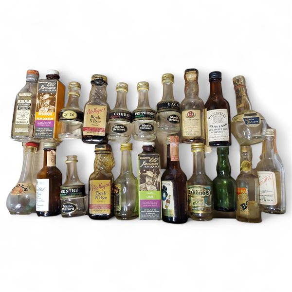 20+ Vintage Glass Mini Liquor Bottles - Empty