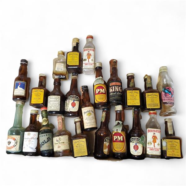 20+ Vintage Glass Mini Liquor Bottles - Empty