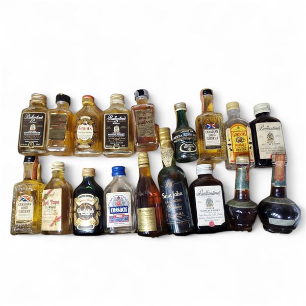 20+ Vintage Glass Mini Liquor Bottles - Majority are sealed