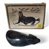 Image 1 : Inuit Soapstone Seal Carving and Signed Seal Print