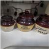 Image 3 : Assorted Group - 2 Vintage B&M Stoneware Pots, Mini "G.W. Young" Advertising Beanpot (lid damaged),