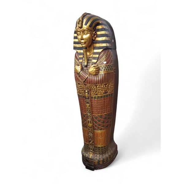 Lifesize King Tutankhamun Sarcophagus Storage Cabinet, Approx. H75" x W19" x D20"