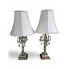 Image 1 : Pair of Vintage Glass Crystal Table Lamps - Approx. H 32" x Base Dia. 6" Each