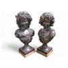 Image 1 : Pair of Vintage French-Style Busts "Printemps (Spring) and Été (Summer) - Approx. H14.5 x Base 5" x