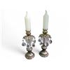 Image 1 : Pair of Vintage Crystal Prism Candlestick Holders, Approx. H 9.5" x Dia. 3" (bases only)