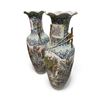 Image 4 : Huge Pair of Chinese Porcelain Vases with Floral and Landscape Motifs - Approx. Tall 62" Each