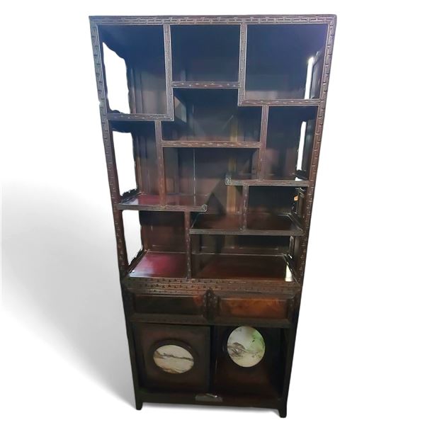 Chinese Qing-style Hardwood Scholar's Display Cabinet, 73.5" Tall