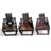 Image 1 : 3 Chinese Hardwood Armchair - Approx. H39" x W24" x D19" Each