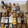 Image 4 : 22 Vintage Glass Mini Liquor Bottles - Majority are sealed - some evaporation