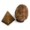 Image 1 : 2 Himalayan Salt Decorative Stones - Pyramid (H6.5") & Rock Shape (H10")
