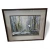 Image 1 : Verna J. Betker Watercolor Winter Forest Landscape, 1986, H18" x 22.5", Framed