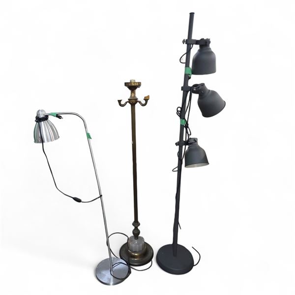 3 Assorted Floor Lamps, Approx. Various Size (H50" to 69")