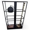 Image 1 : Black Metal Shelf H65" x 39" x 14" with 2 Assorted Floor Lamps, Approx. H58"/63"
