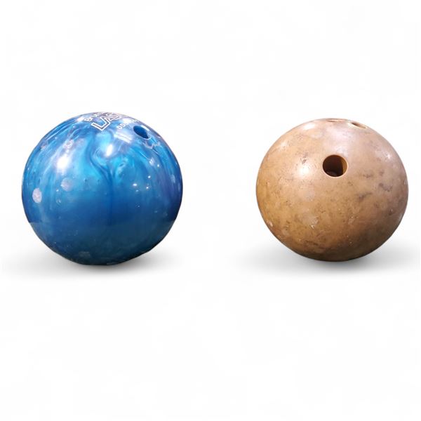 Pair of Bowling Balls - Brunswick and Vintage Brown Ball