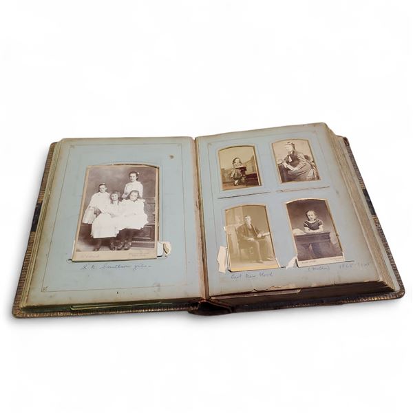 Antique Photo Album, with 40+ Photos Dated Late 1880s to Early 1890s  - Approx. 10.5" x 8"