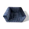 Image 1 : Modern Channel-Tufted Velvet Armchair - Deep Navy (New - Display) - Approx. H22" x W25" D33"