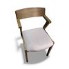 Image 1 : Modern Wood Dining Chair - Light Gray Upholstered Seat (New - Display)
