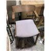 Image 2 : Modern Wood Dining Chair - Light Gray Upholstered Seat (New - Display)