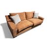 Image 1 : Large Contemporary Fabric Sofa - Rust Orange - Approx. H31" x W95" x 41"