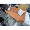 Image 2 : Large Contemporary Fabric Sofa - Rust Orange - Approx. H31" x W95" x 41"