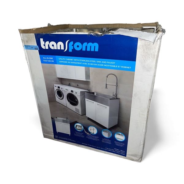 Transform 28 in. Laundry Cabinet with Stainless Steel Sink - RV: $479 CAD - with Pull Down Faucet (Q