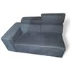 Image 1 : Modern Left Arm Facing Two-Seat Sofa - Blue Fabric - Adjustable Backrest