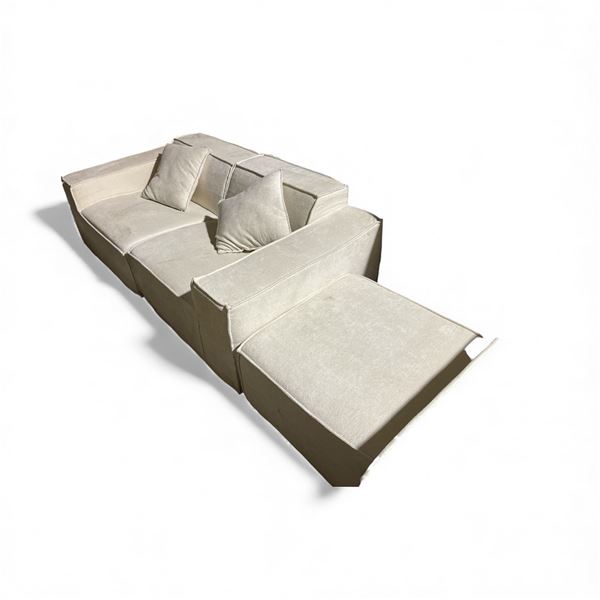 Rove Concepts Loveseat with Ottoman - Performance Weave - Approx. Loveseat H25  x W75  x D37 , Ottom