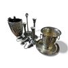 Image 1 : 9 Pcs Silver-tone Metal Decor Includes Trays, Candle Holders, Ice Bucket and More