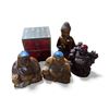 Image 1 : 4 Asian Carved Buddha Figures and 1 Oriental Chest