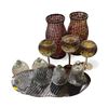Image 1 : 10 Pcs Mosaic Candle Holder and Glass Decor Set