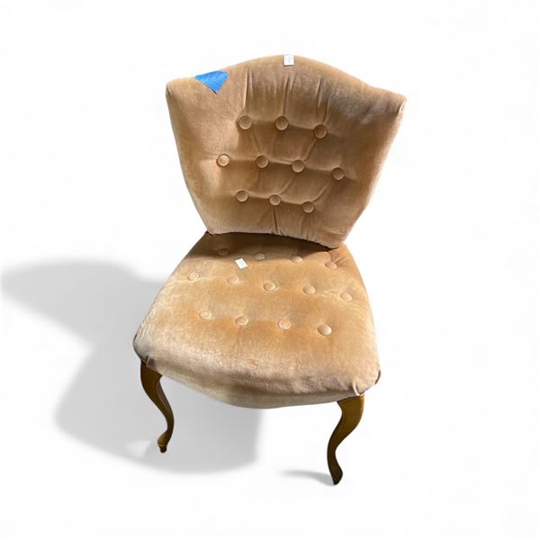 Vintage Tufted Side Chair - Light Tan