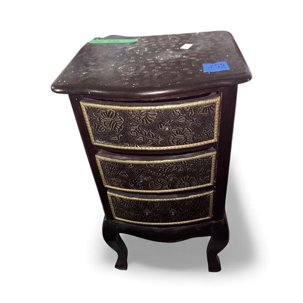 Black 3 Drawers Storage Cabinet - Approx. H29" x W15" x D13"