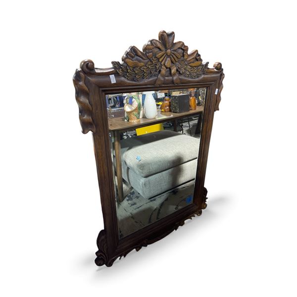 Carved Wooden Mirror - H51" x W34"