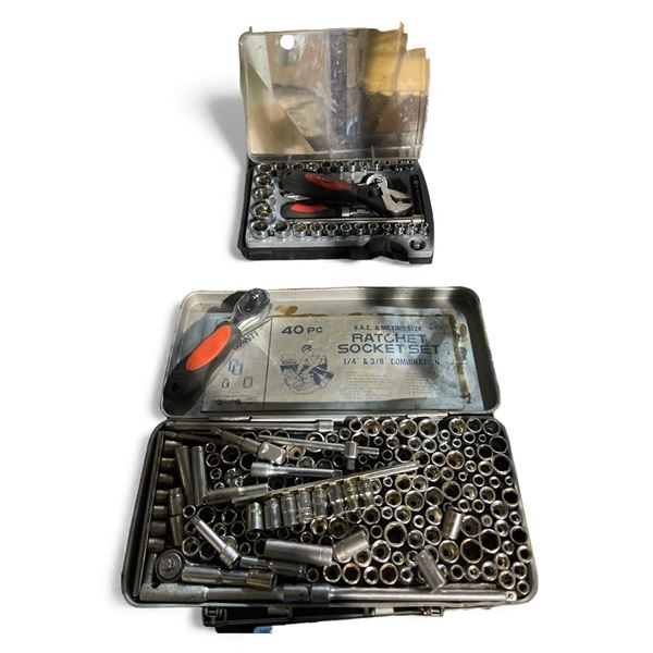 40 Pcs S.A.E. & Metric Ratchet Socket Set and Stanley Drive Socket Set