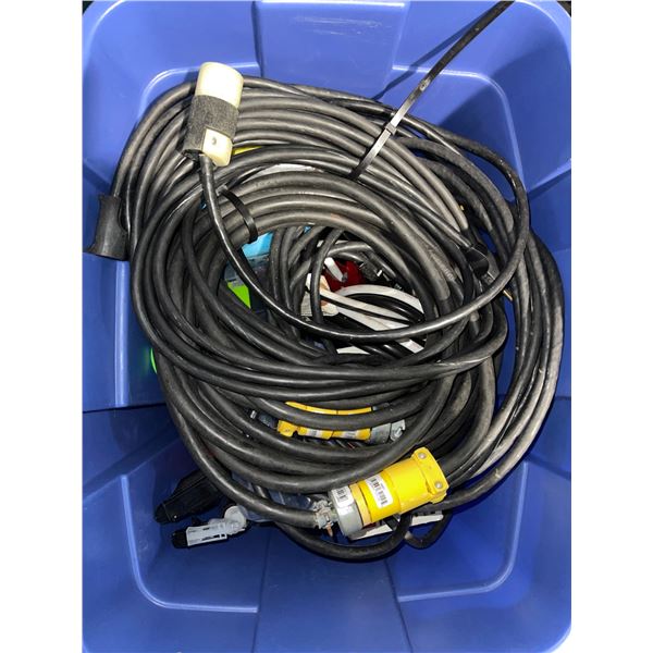 Bin of Assorted Accessories - Includes Extension Cords, Car Wash and Wax Products