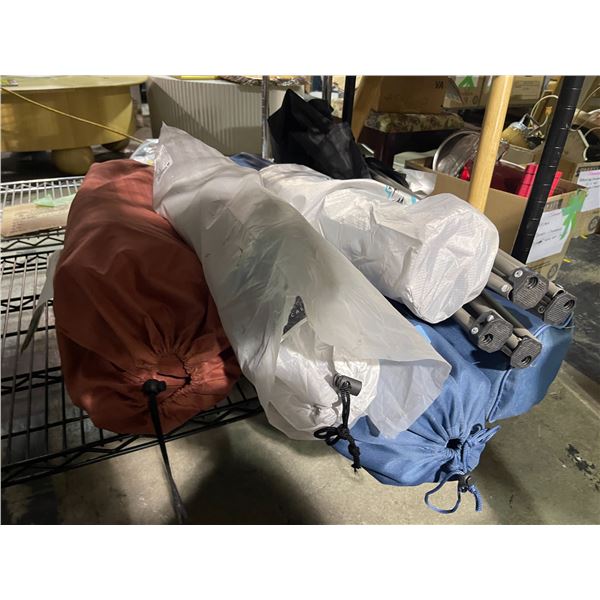 Group of 6 Assorted Camping Gear Includes Outdoor Tent and Bucket Chair