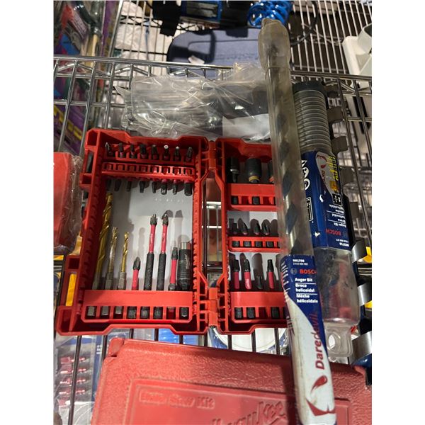 Milwaukee Drill, Bosch Hole Saw Bit Set, Daredevil Spade Bits Assortment and More