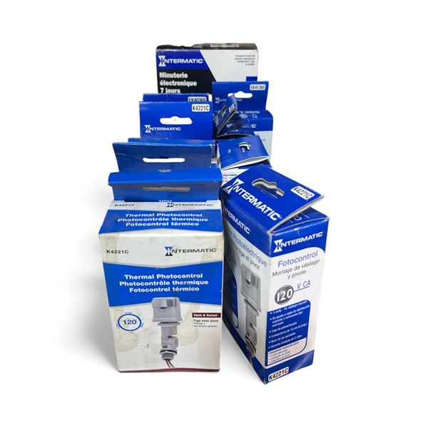 Intermatic ET1705C Time Switch and 10 Thermal Photocontrols (K4221C, EK4036S, EK4136S)