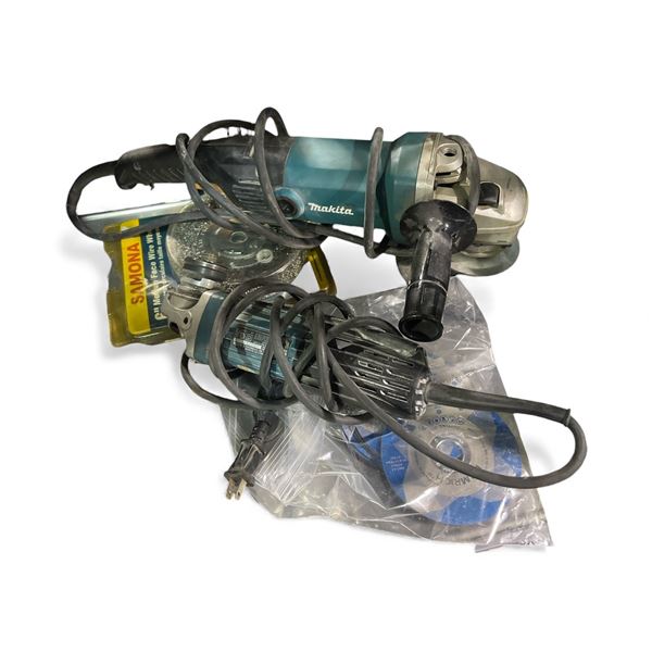 2 Makita Angle Grinders: Models GA4534 (4-1/2") and GA7010C (7"), SAmona 6" Wire Wheel