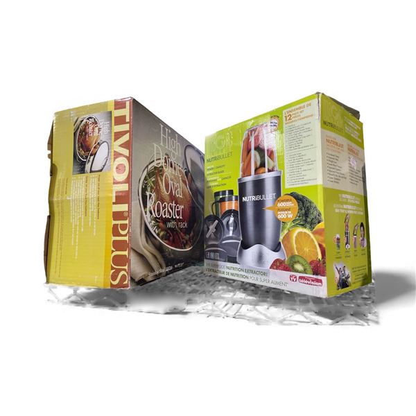 Nutri Bullet 12-Piece Mixer and Stainstill Oval Roaster  Stainless Steel Oval Roaster