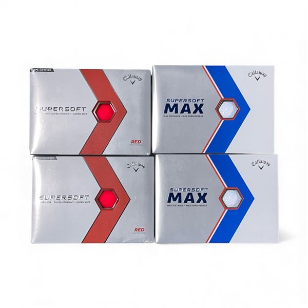 Brand New - 4 Boxes Callaway Supersoft & Supersoft Max Golf Balls - RV $140 CAD