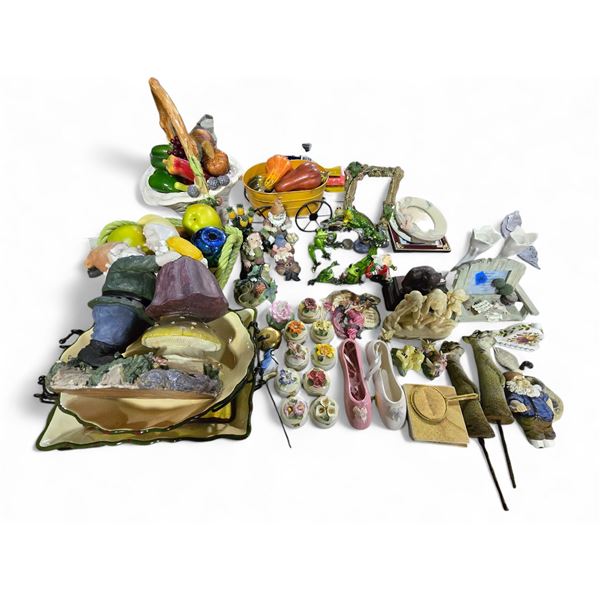 35+ Floral/Garden-Themed Collectibles: Ceramic Figurines, Fruit Displays, Assorted Home Decor Pieces