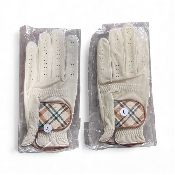 2 Pcs New Modest Vintage Player - PRO Tartan Cabretta Golf Gloves - Limited Edition Cream (Left Hand