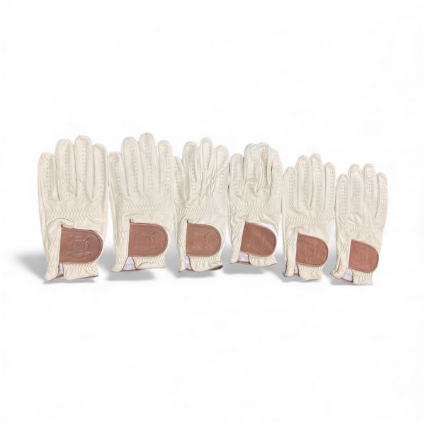 5 Pcs New Modest Vintage Player - Heritage Leather Golf Gloves - Cream/Brown (Left Hand)