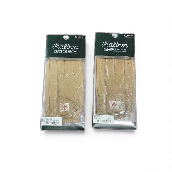 2 Pcs New Malbon Player's Golf Guarantee Product Glove - Wheat - Men's Left - Size XL