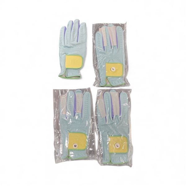 4 Pcs New Modest Vintage Player - Pastel Cabretta Leather Golf Gloves - Blue (Left Hand - Size M)