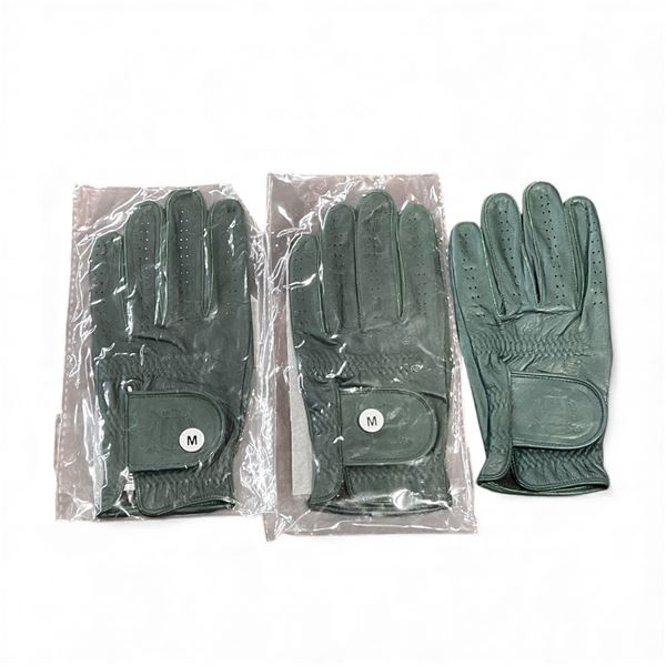 3 Pcs New Modest Vintage Player - PRO Cabretta Leather Golf Gloves - Forest Green (Left Hand - Size 