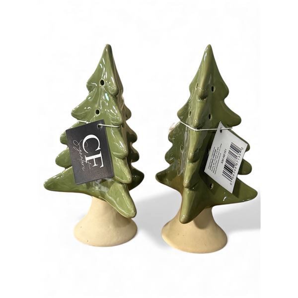 48 Pcs Tree Stoneware 6" Figurine Olive Green (Christmas Forever - XM-N6161)
