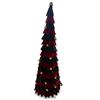 Image 1 : 2 Pcs Cone Tree Velvet Deep Red/Emerald w/Bells H39" (Christmas Forever - XM-ZD7084)